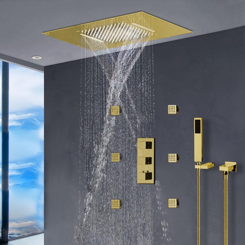 FONTANASHOWERS GOLD RECESSED SHOWER SET